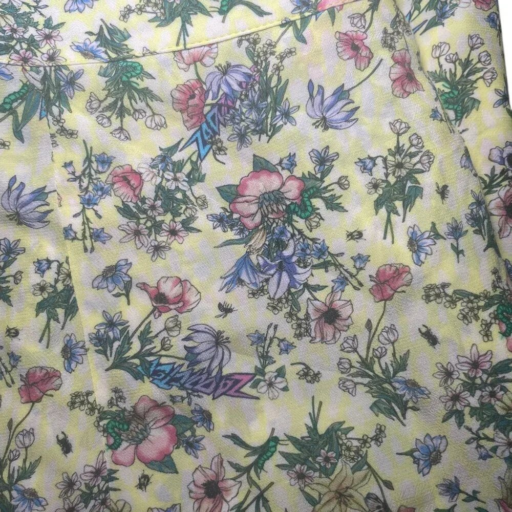 Zadig & Voltaire NWT Joseline Floral Print Mini Skirt Yellow Size Small - Picture 7 of 7